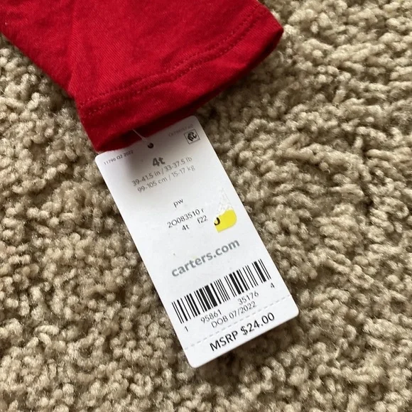 NWT Carter's Toddler Girls Christmas Reindeer Jersey T-shirt - Size 4T - Picture 5 of 8